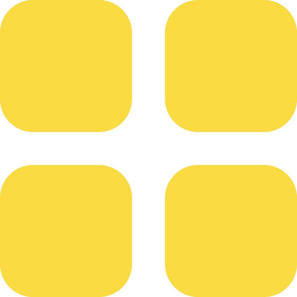 Bento like menu flat color ui icon. Four squares. Chocolate menu representation. Navigation button. Simple filled element for mobile app. Colorful solid pictogram. Vector isolated RGB illustration