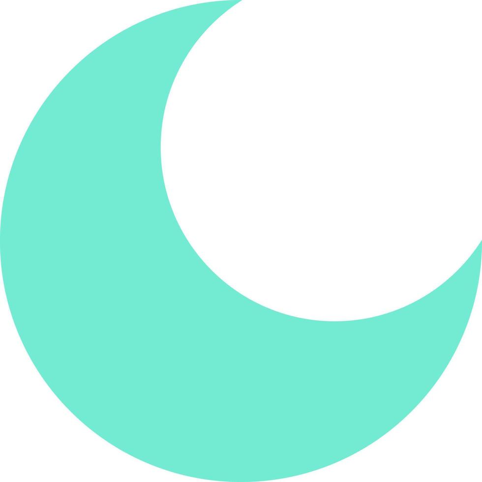 Night mode flat color ui icon. Nighttime theme. Moon option. Screen darkness adjust. Manual control. Simple filled element for mobile app. Colorful solid pictogram. Vector isolated RGB illustration