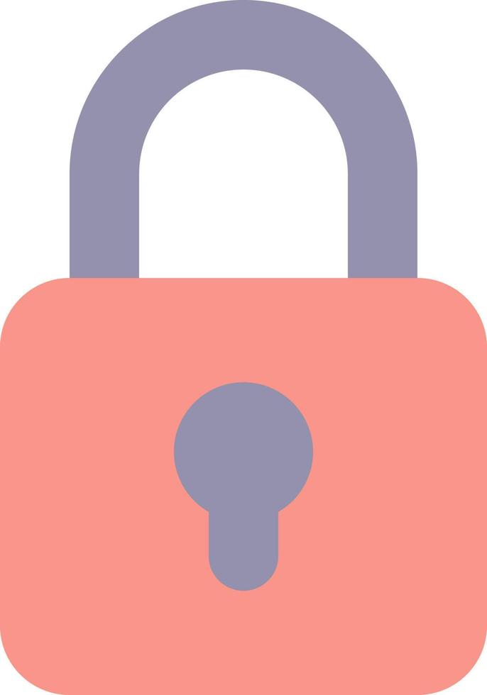 Locked padlock flat color ui icon. Restrict access. Security settings. Encrypting content. Management. Simple filled element for mobile app. Colorful solid pictogram. Vector isolated RGB illustration