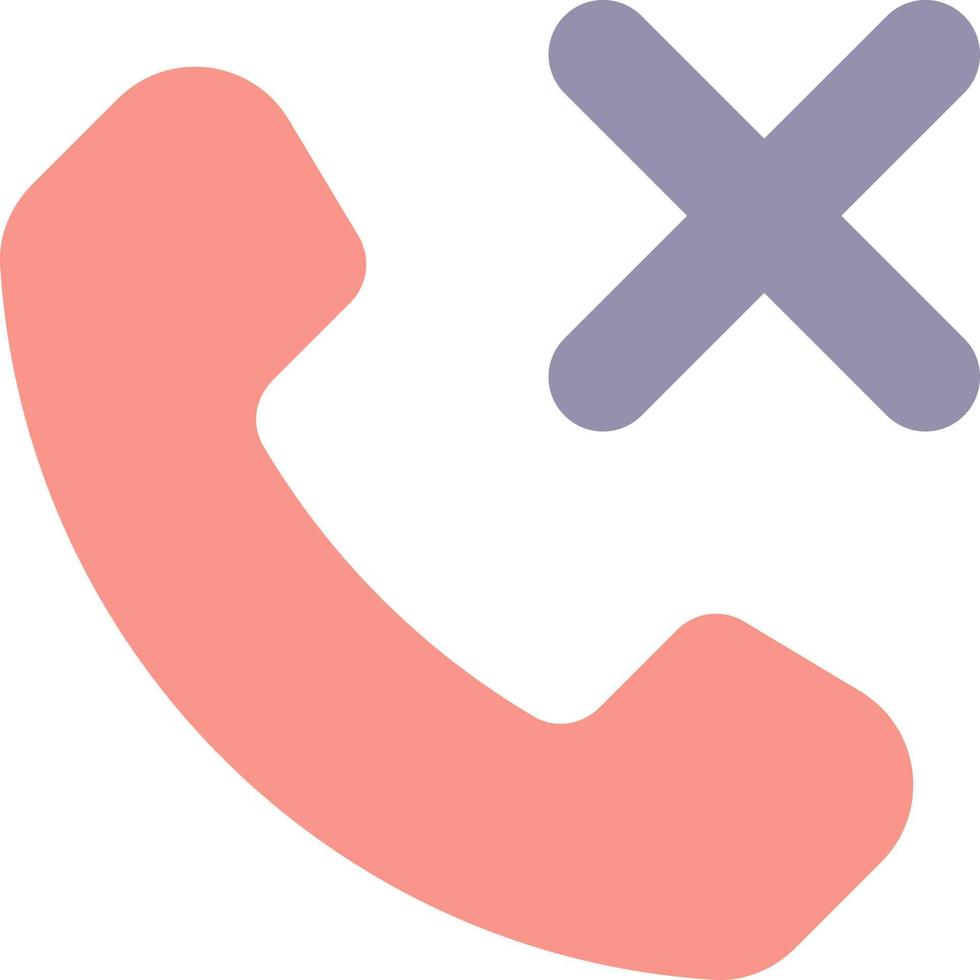 Decline phone call flat color ui icon. Reject feature. Ending conversation option. Unreachable number. Simple filled element for mobile app. Colorful solid pictogram. Vector isolated RGB illustration