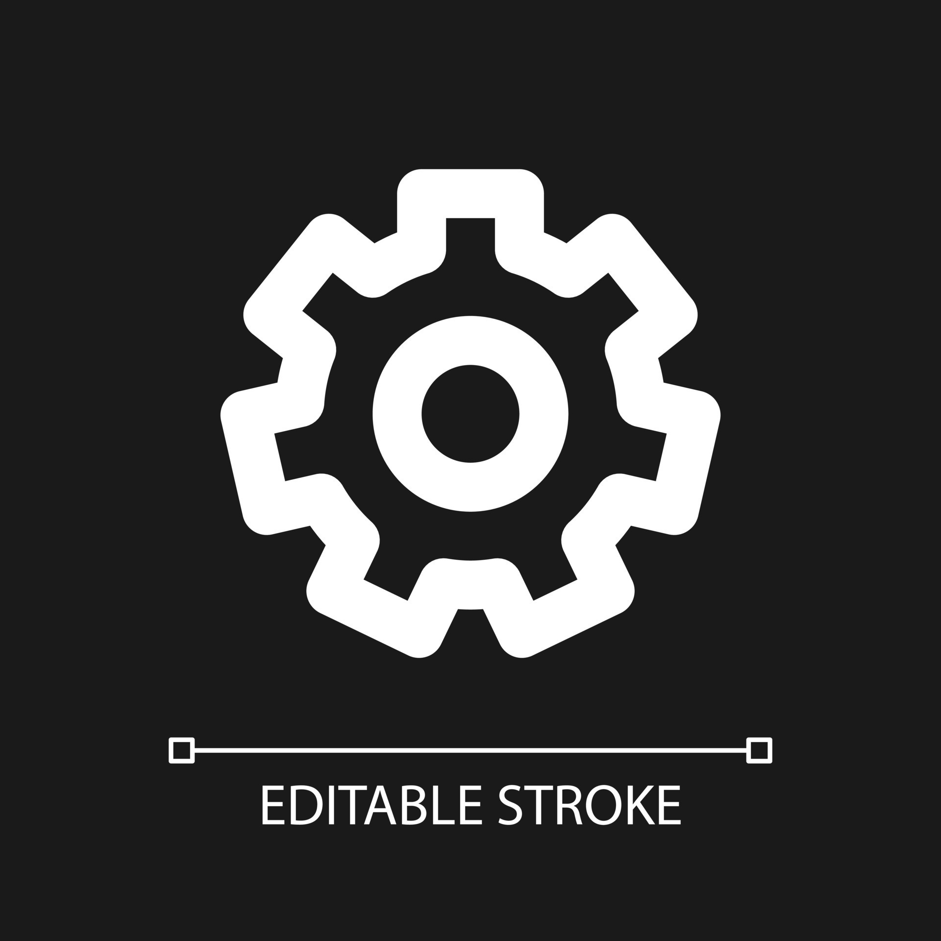 ajustes engranaje píxel Perfecto blanco lineal ui icono para oscuro