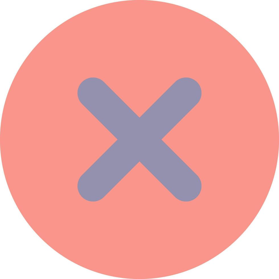 Delete button flat color ui icon. Alert error. Toolbar control element. Cancel upload. Menu command. Simple filled element for mobile app. Colorful solid pictogram. Vector isolated RGB illustration