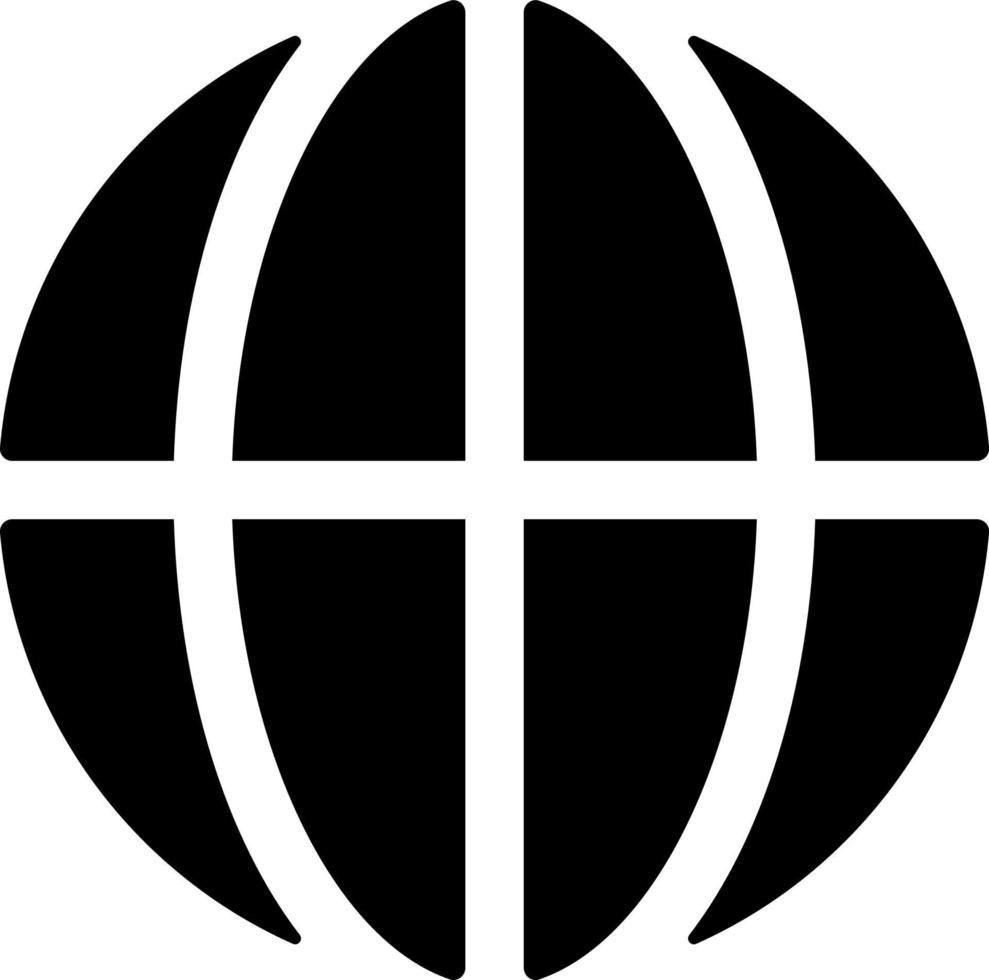 Globe black glyph ui icon. International services. Worldwide shipment. User interface design. Silhouette symbol on white space. Solid pictogram for web, mobile. Isolated vector illustration