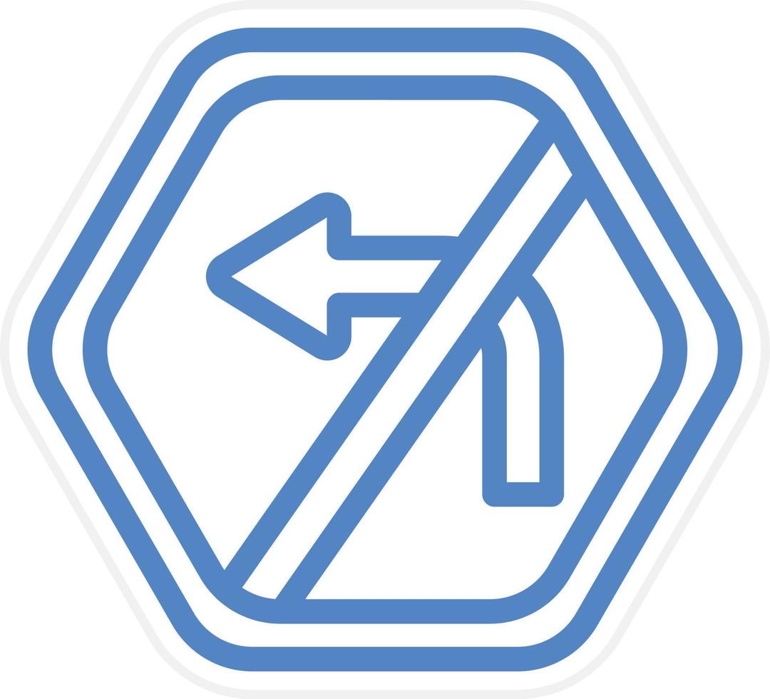 No Left Turn Vector Icon Style