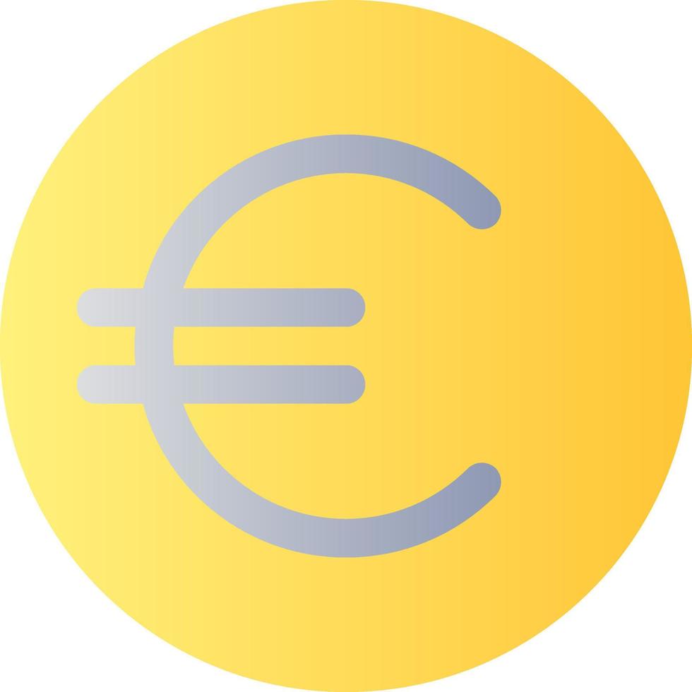 Euro coin flat gradient color ui icon. Currency and money. Golden euro cent. Finance and banking. Simple filled pictogram. GUI, UX design for mobile application. Vector isolated RGB illustration