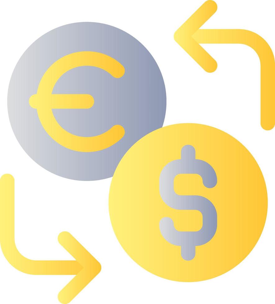 Currency exchange flat gradient color ui icon. Financial operation. Money value. Foreign currency. Simple filled pictogram. GUI, UX design for mobile application. Vector isolated RGB illustration