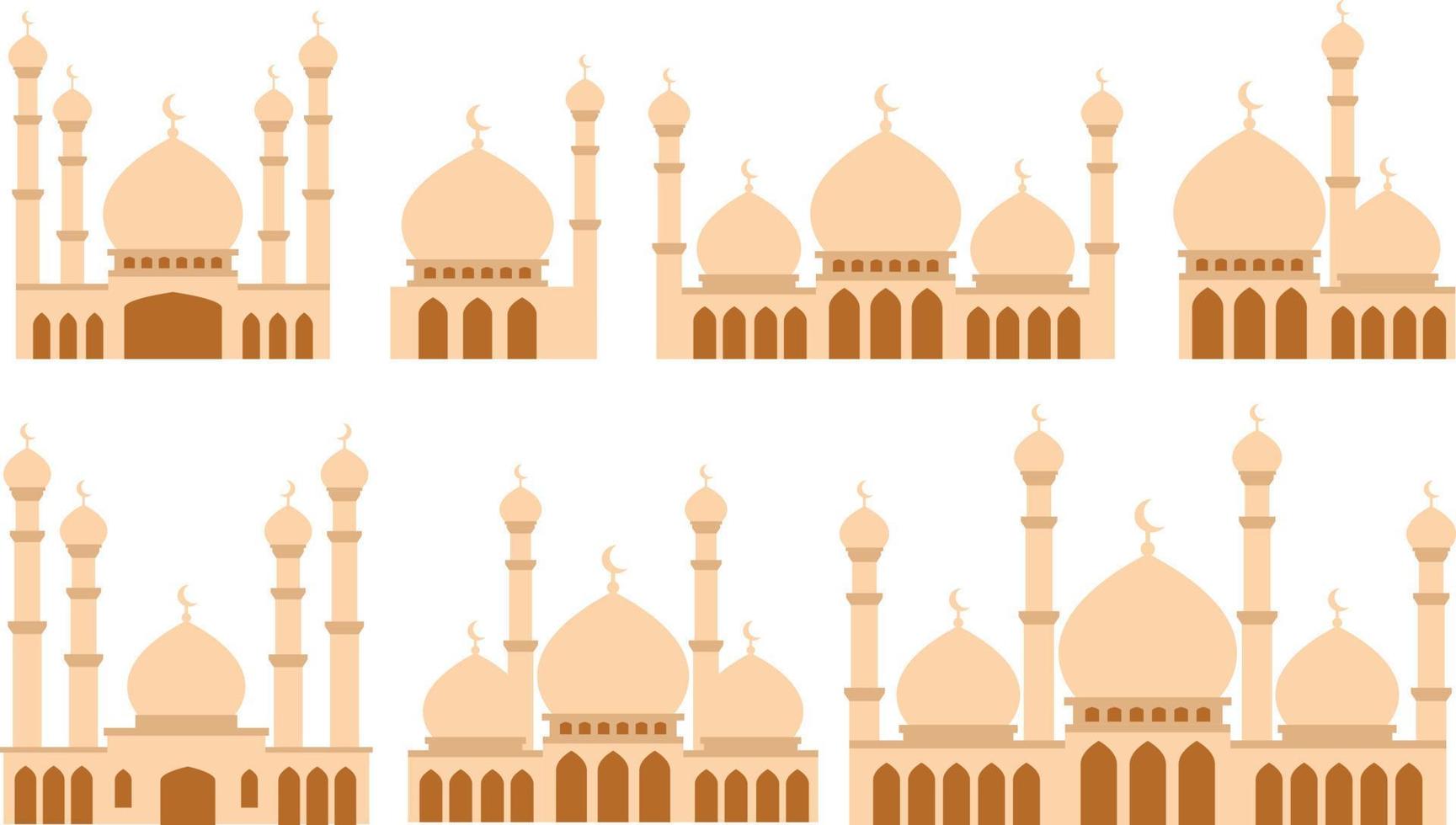 ilustración de mezquita plana vector