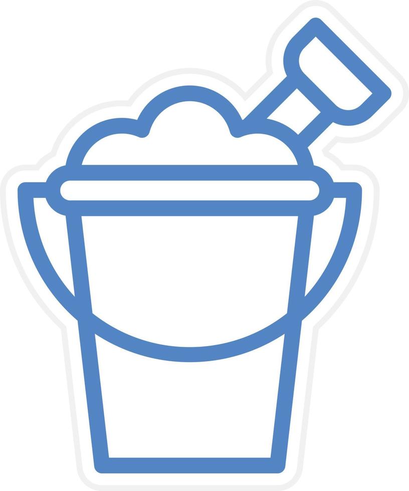 Sand Bucket Vector Icon Style