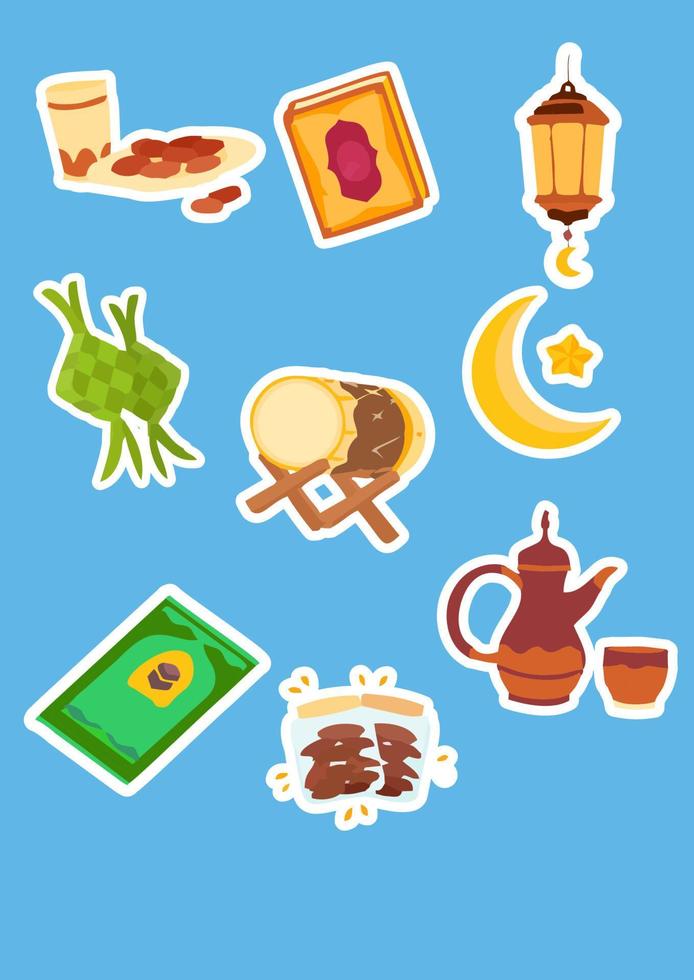 Set of  icon Social media template Ramadan discount template. Ramadhan sale social media promotion for business. Copy space for discount tag or content promo product vector