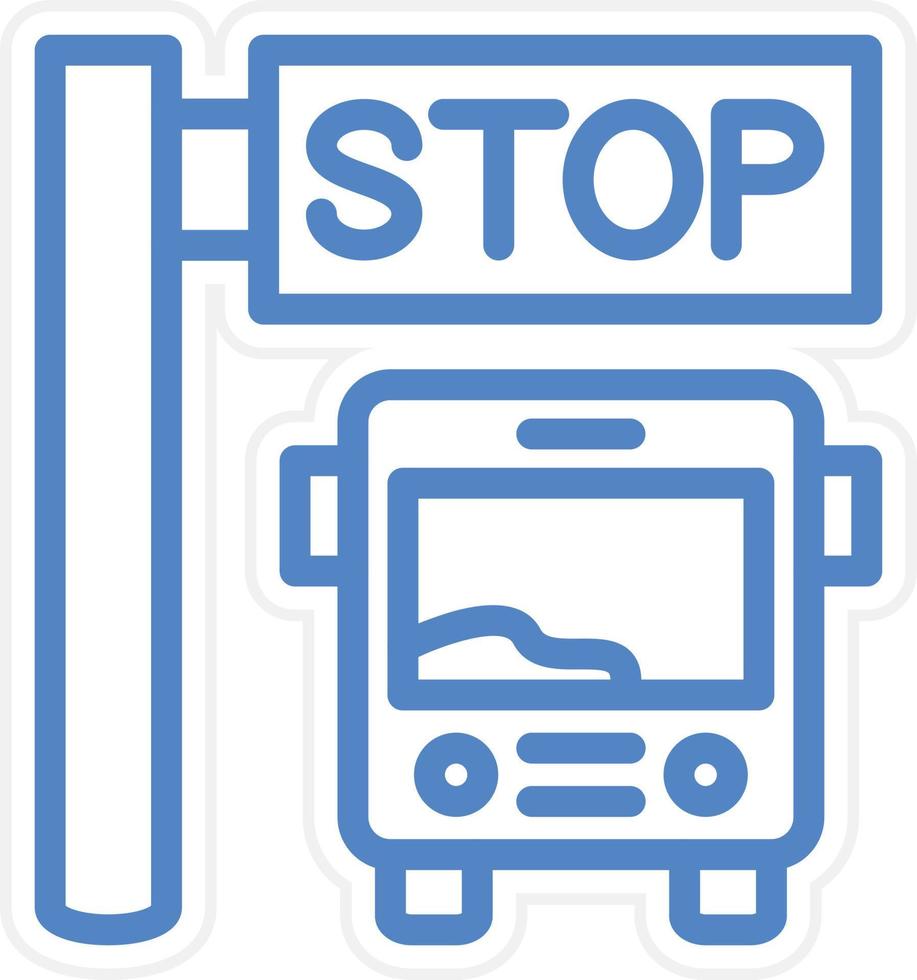 Bus Stop Vector Icon Style