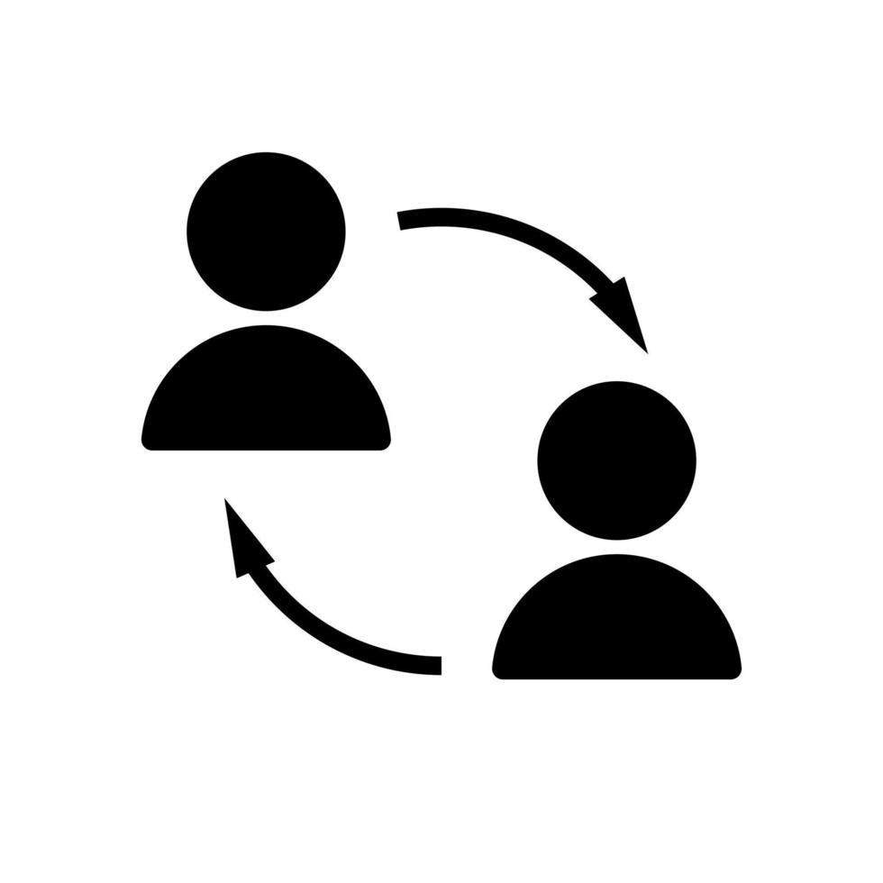 Direct to customer or business to business icon symbol. Flat vector illustration