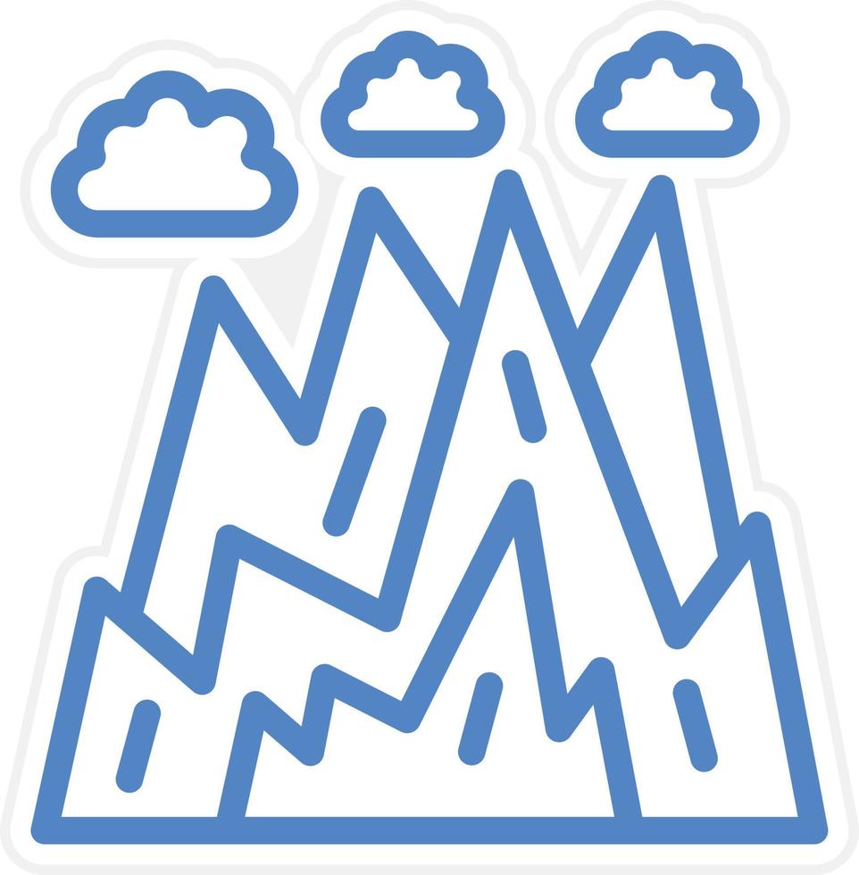 Rocky Mountains Vector Icon Style