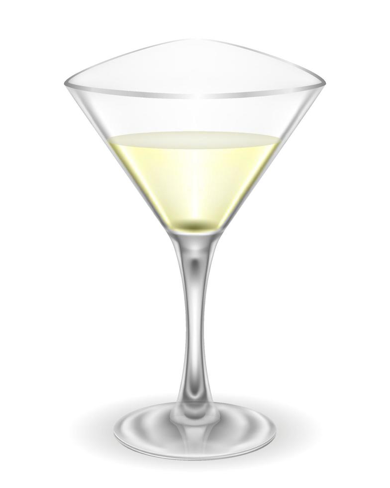 martini cocktail alcoholic drink glass vector illustration isolated on white background