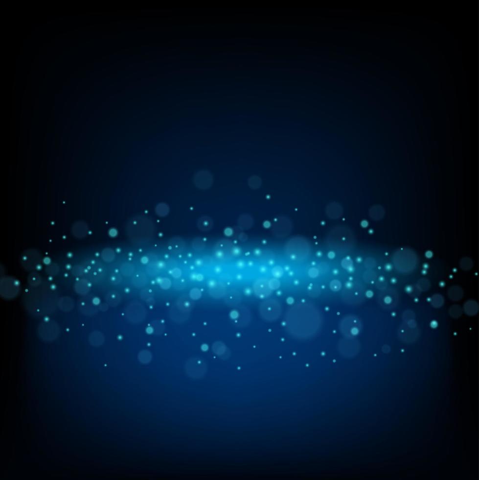 Abstract blue nebula lights background, Vector Illustration