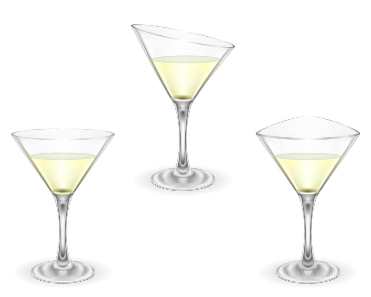 martini cóctel alcohólico bebida vaso vector ilustración aislado en blanco antecedentes