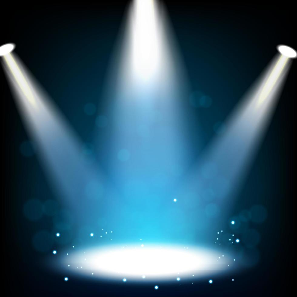 Blue Spotlight shining, Vector Illustration