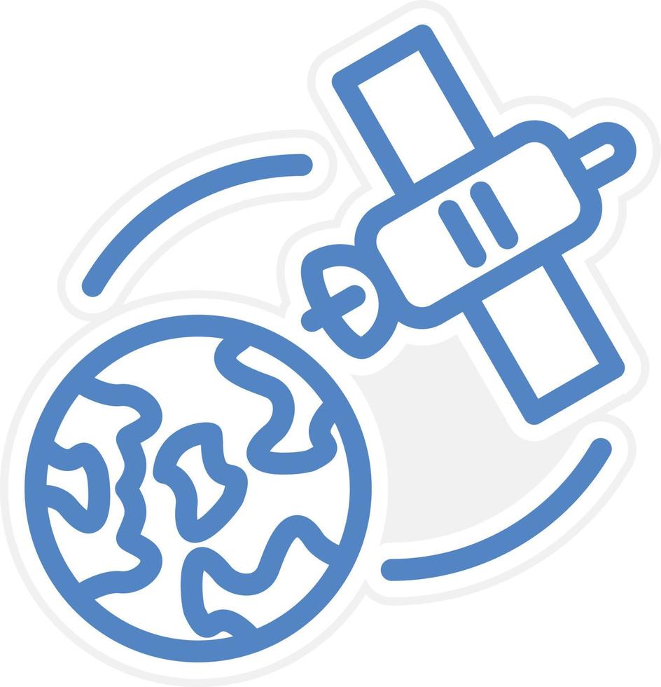 Satellite Earth Vector Icon Style