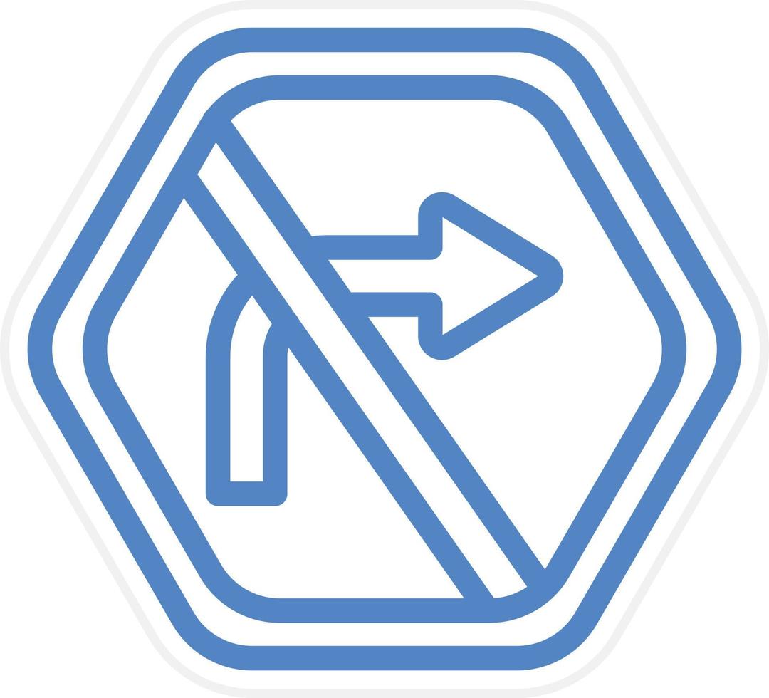 No Right Turn Vector Icon Style