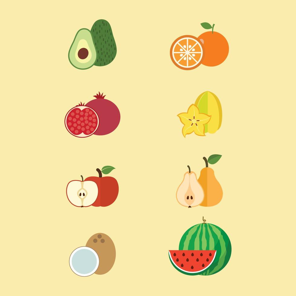 Fruta icono colección vector