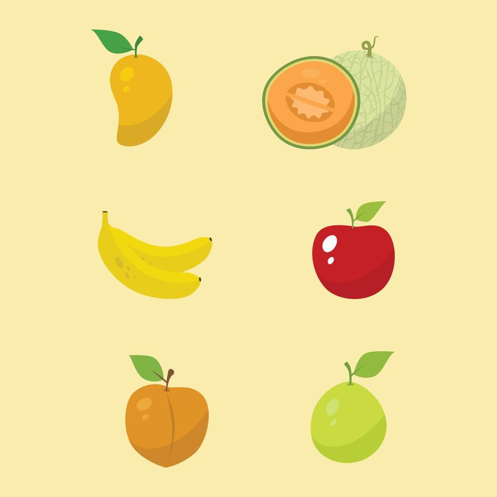 mano dibujado frutas colección en vector