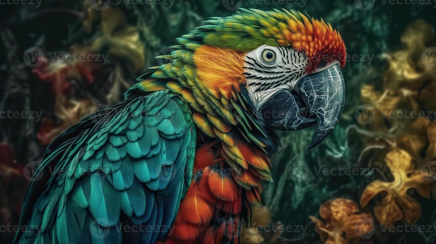 . . Realistic Parrot bird. Can be used for decoration. Graphic Art Illustration. photo