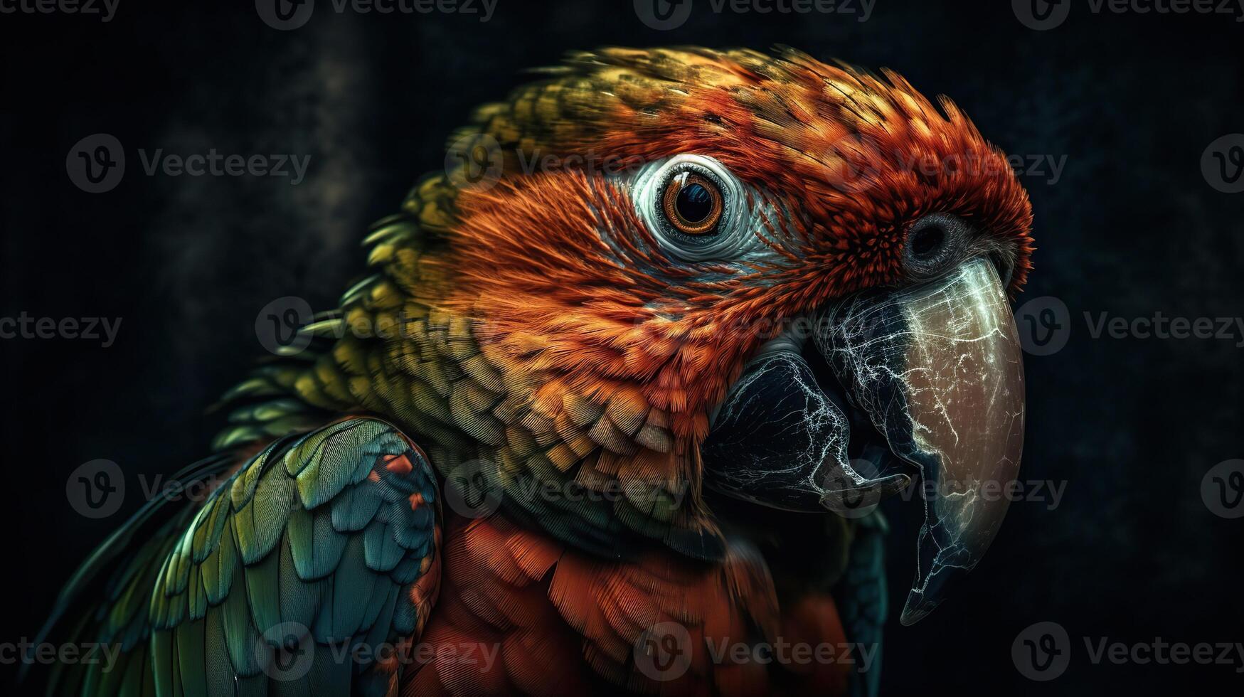 . . Realistic Parrot bird. Can be used for decoration. Graphic Art Illustration. photo