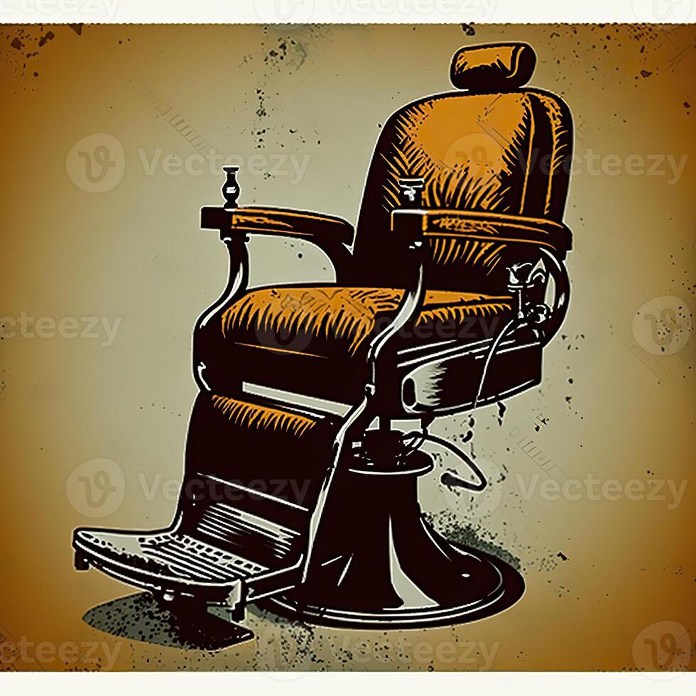 ai generado. generativo ai. retro Clásico barbería silla. lata ser usado para tienda decoración. gráfico Arte ilustración. foto