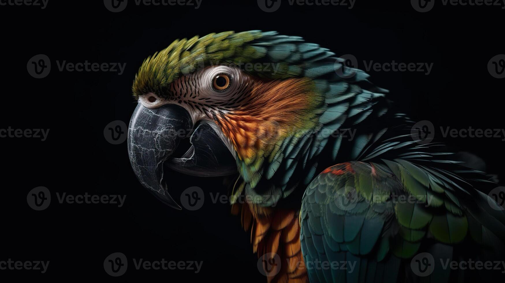 . . Realistic Parrot bird. Can be used for decoration. Graphic Art Illustration. photo