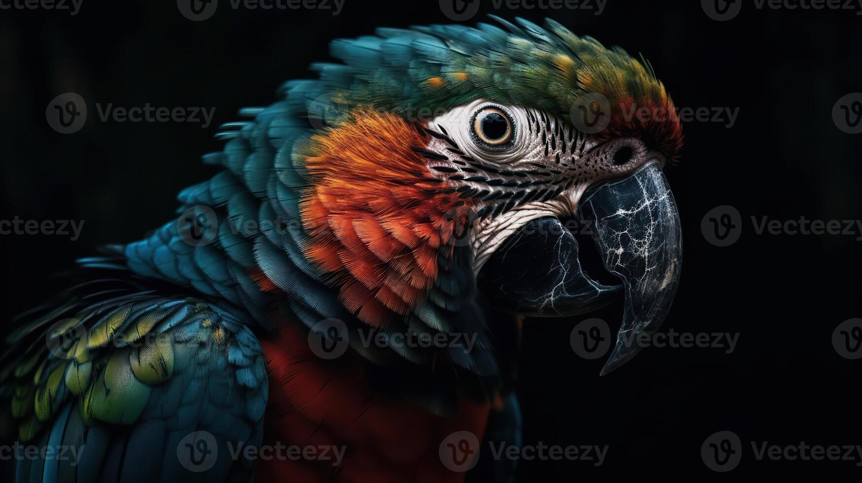 . . Realistic Parrot bird. Can be used for decoration. Graphic Art Illustration. photo