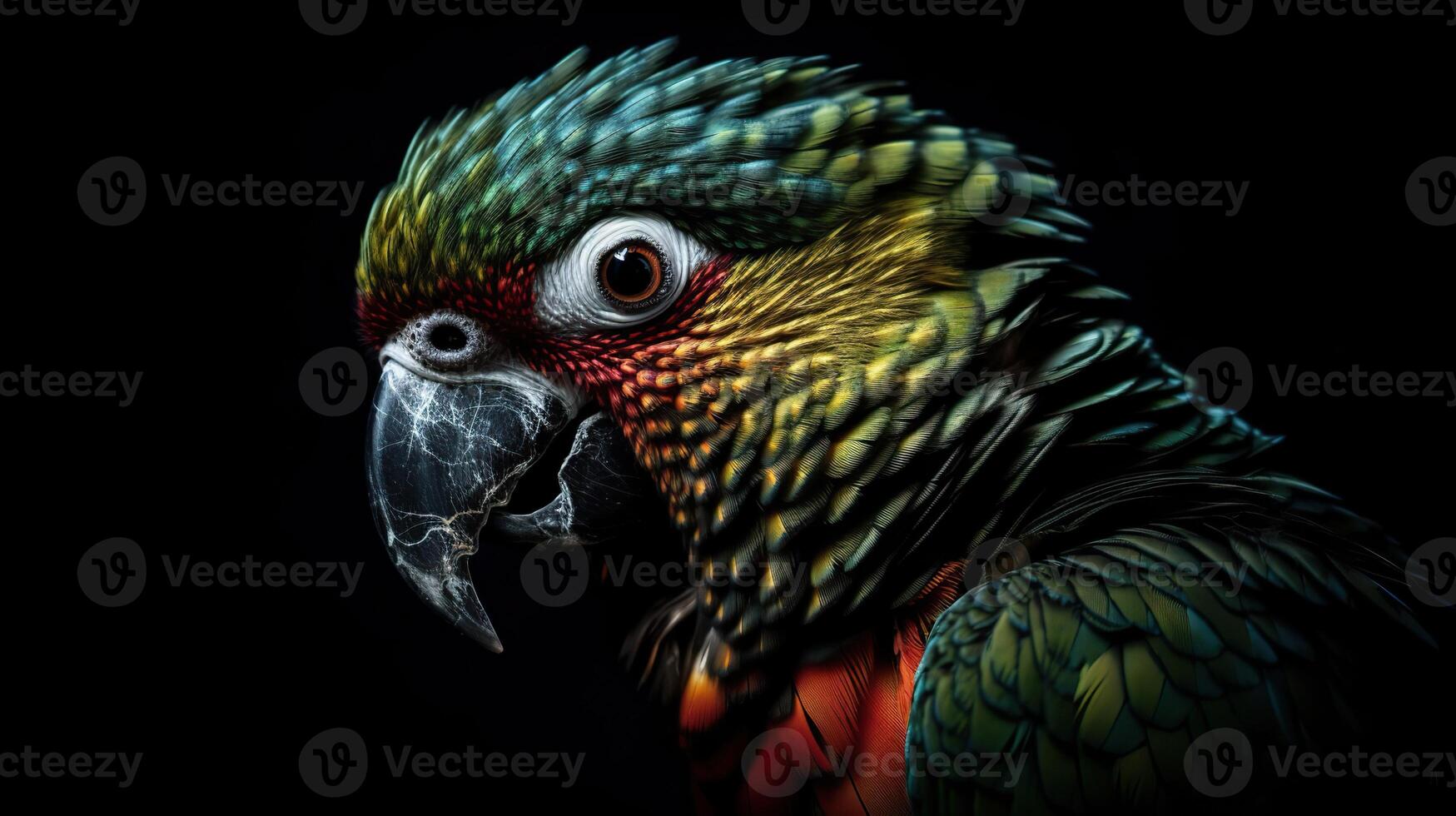 . . Realistic Parrot bird. Can be used for decoration. Graphic Art Illustration. photo