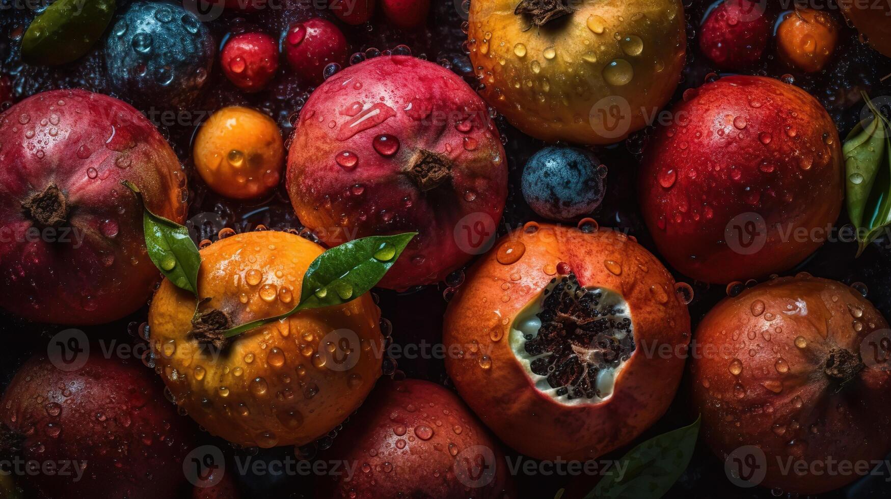 ai generado. generativo ai. realista Fresco tropical conjunto frutas.. lata ser usado para decocación monocromo ilustración Arte. foto