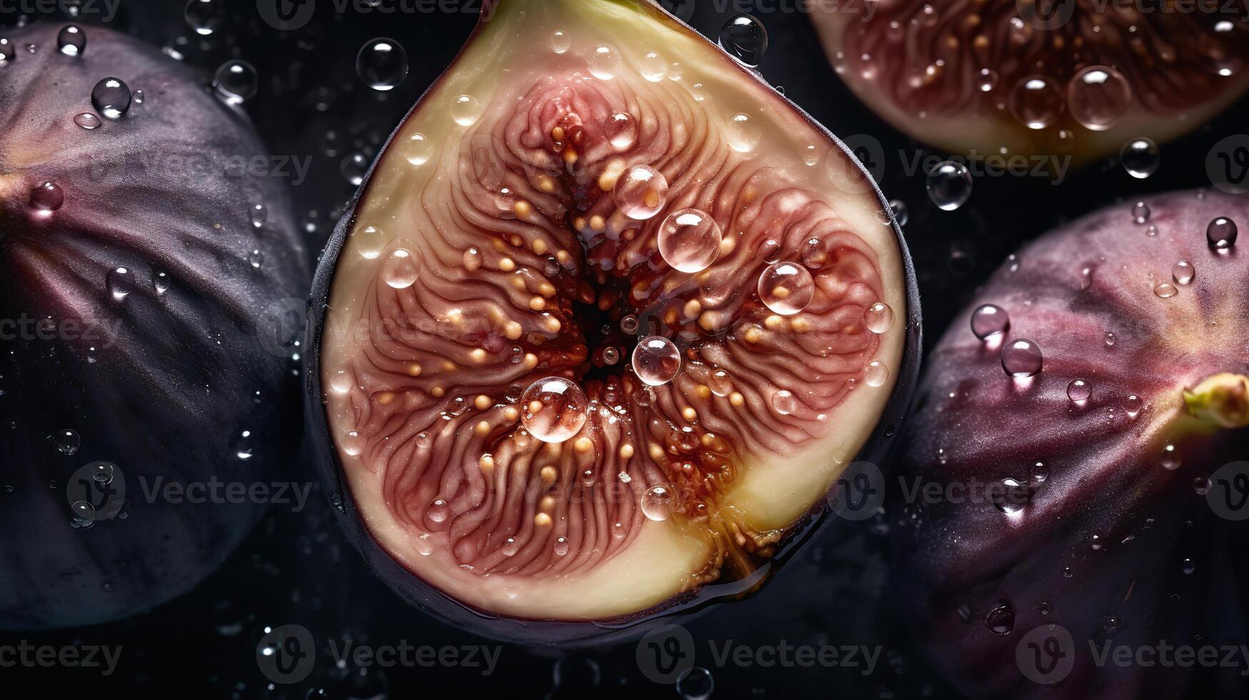 . . Tropical fruit pattern. Fresh figs. Can be used for decoration. Graphic Art Illustration. photo