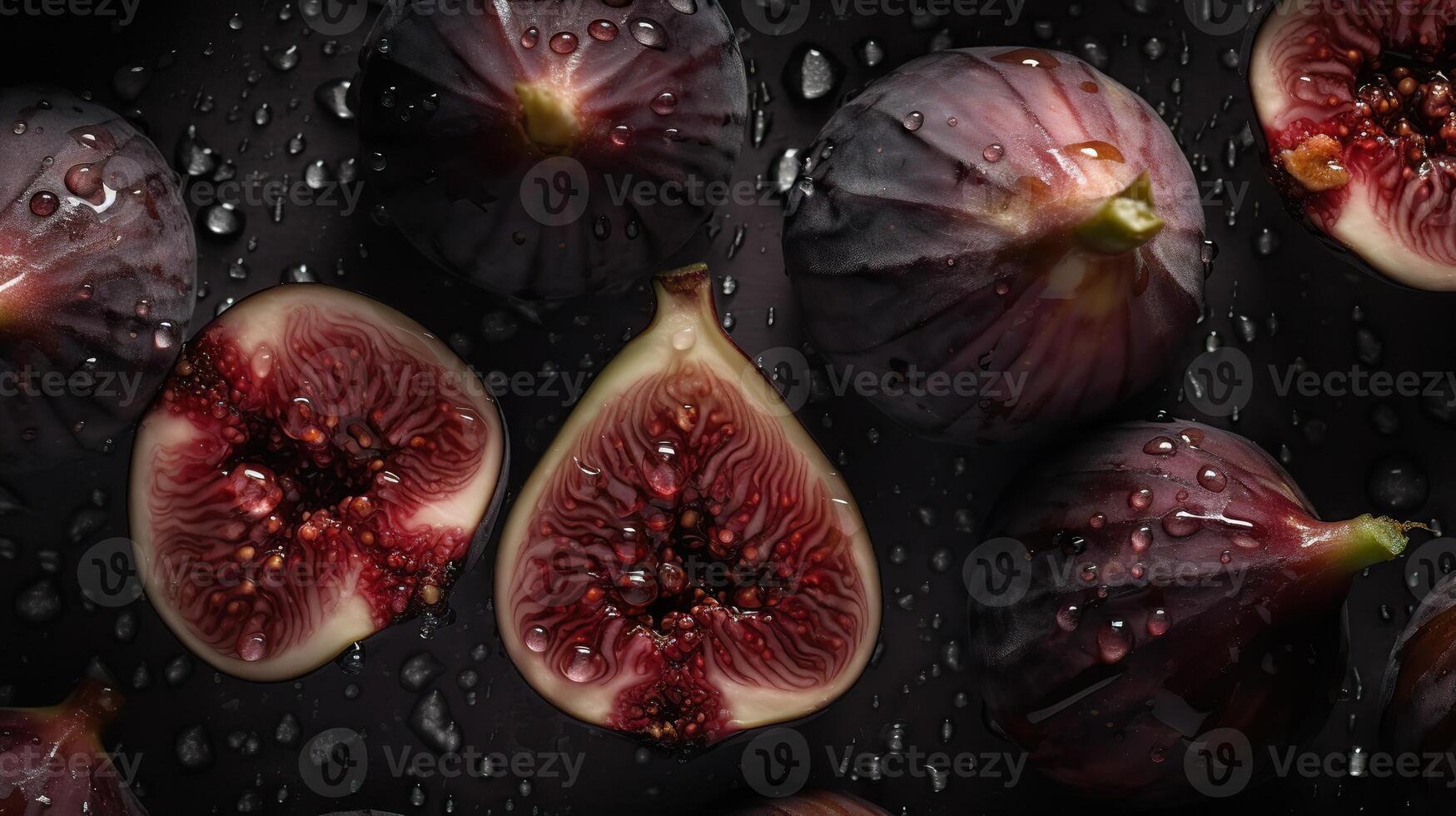 . . Tropical fruit pattern. Fresh figs. Can be used for decoration. Graphic Art Illustration. photo