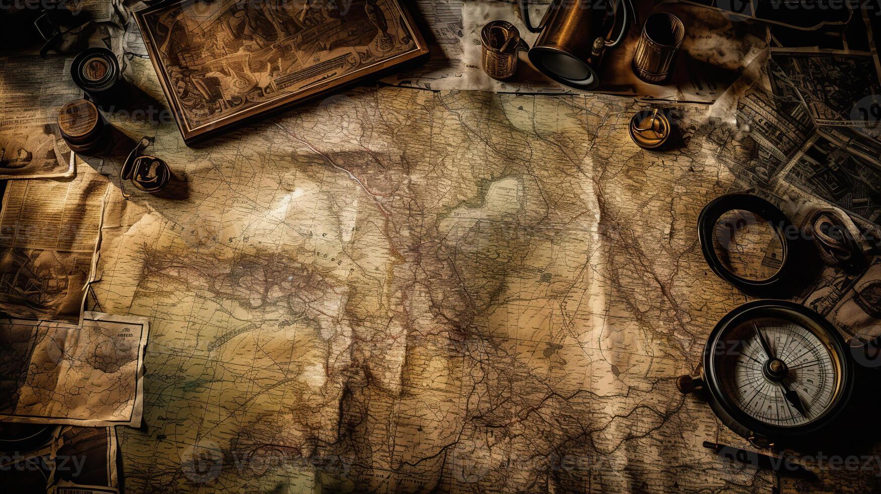 . . Old vintage retro map fantasy inspiration. Can be used for decor background. Graphic Art photo