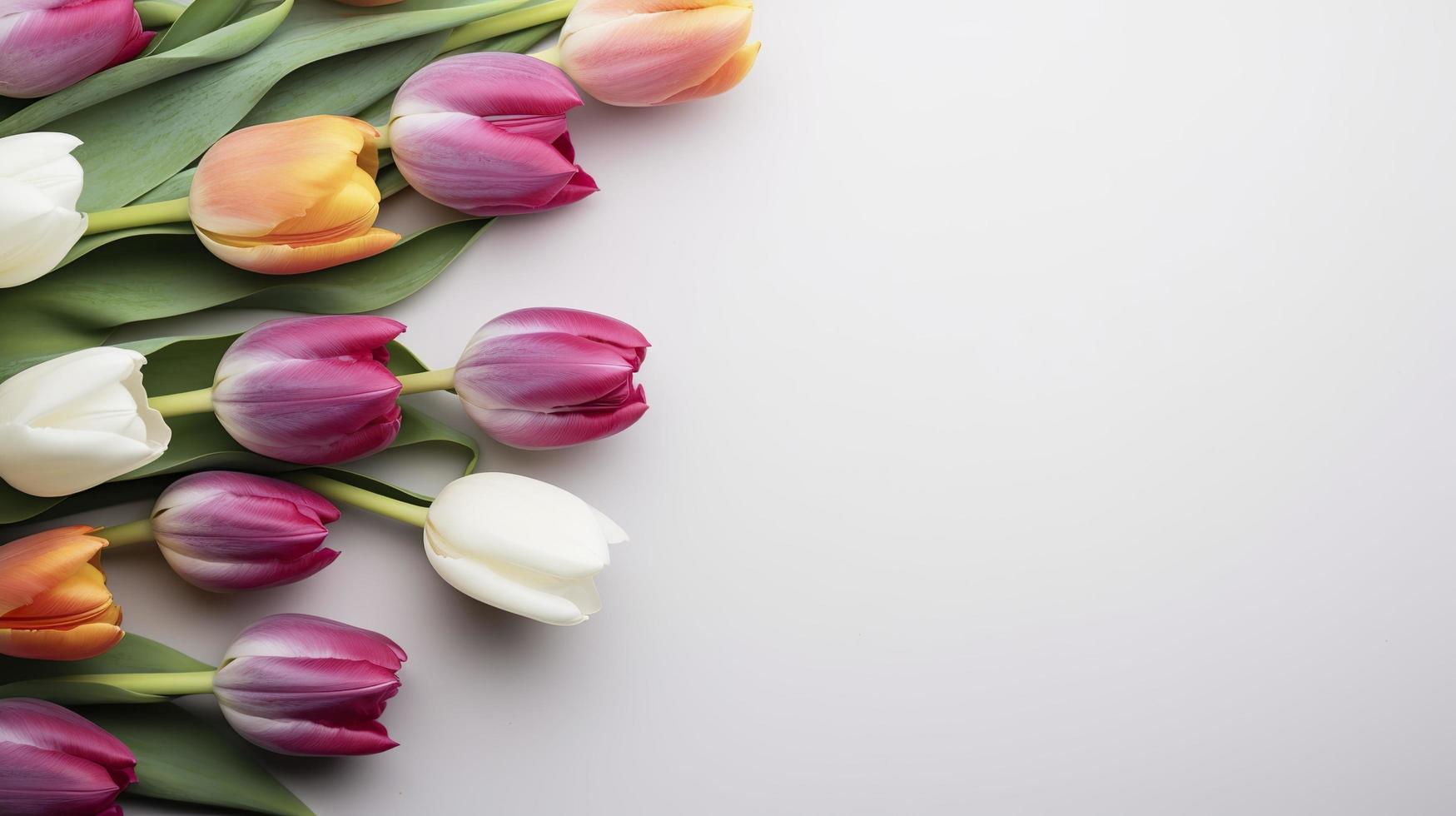 parte superior ver tulipanes flores, generar ai foto