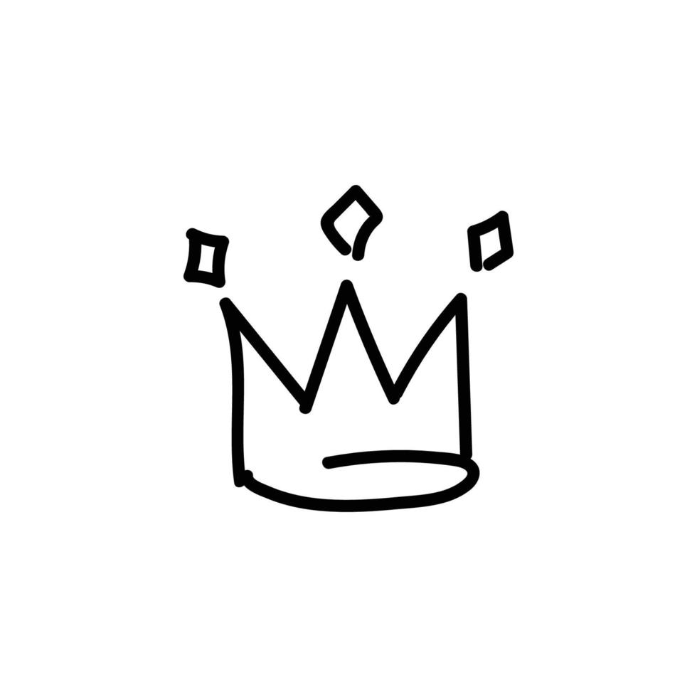 crown hand drawn icon for king and queen vector