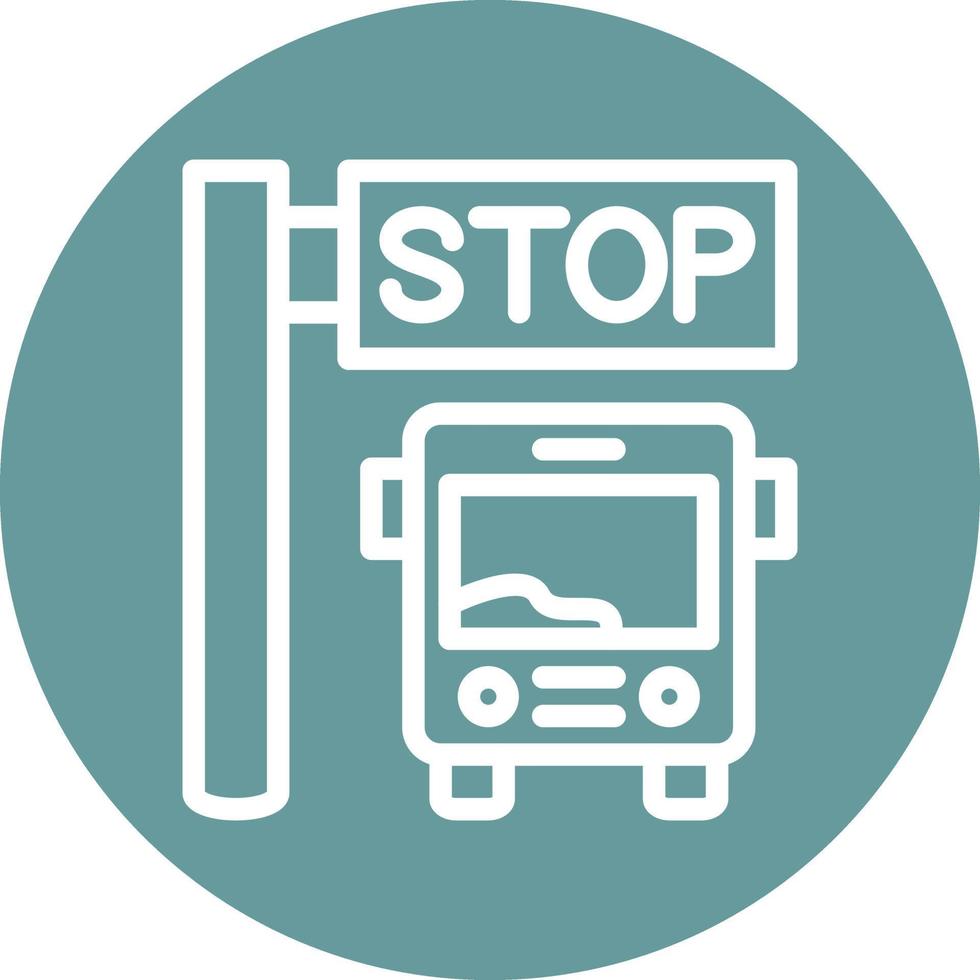 Bus Stop Vector Icon Design