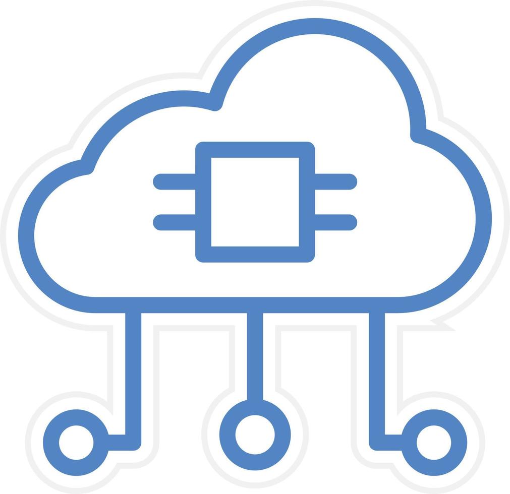 nube informática vector icono estilo