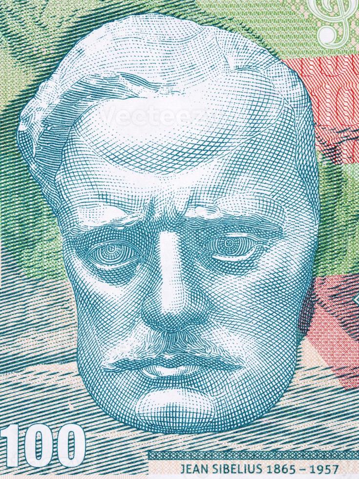 Jean Sibelius a portrait from money photo