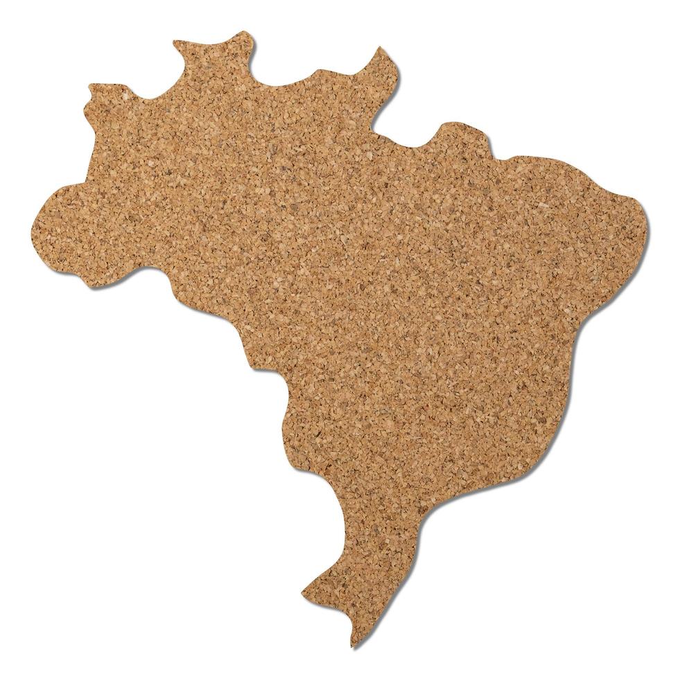 Brazil map cork wood texture. photo