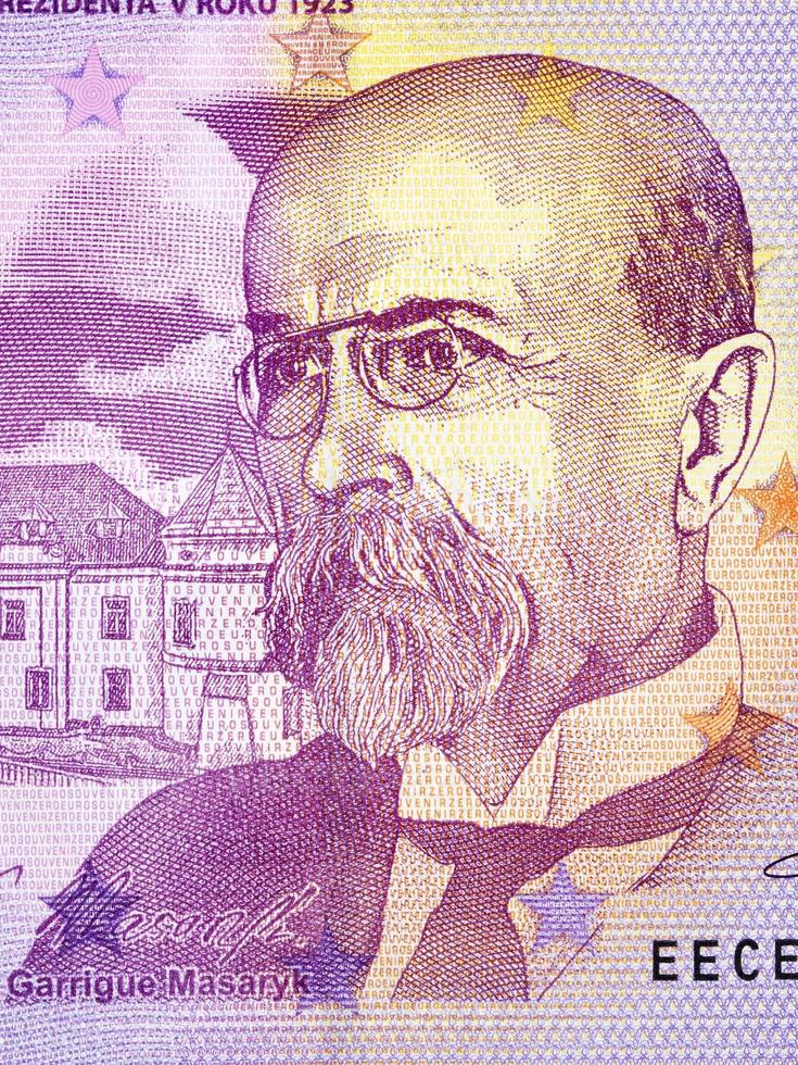 Tomas Garrigue Masaryk a portrait from money photo