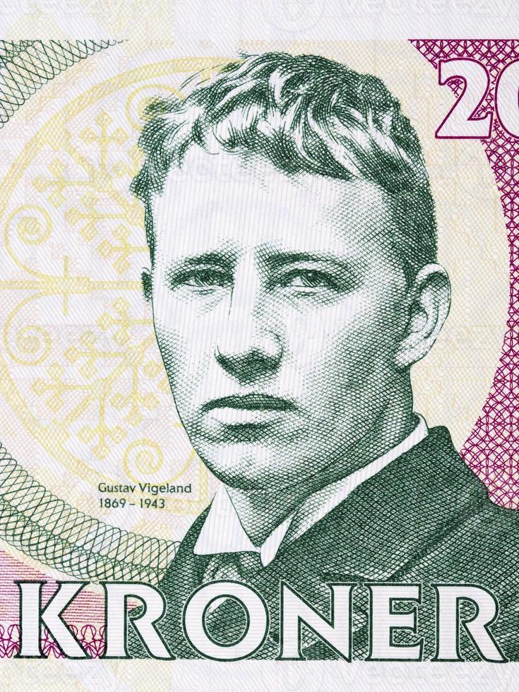 Gustav Vigeland a portrait from money photo