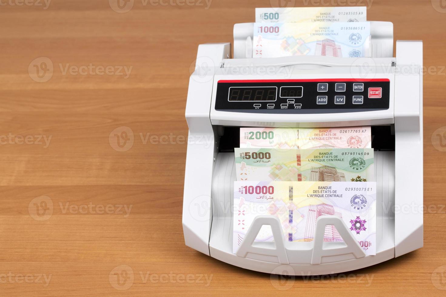 Central African States money in the counting machine photo