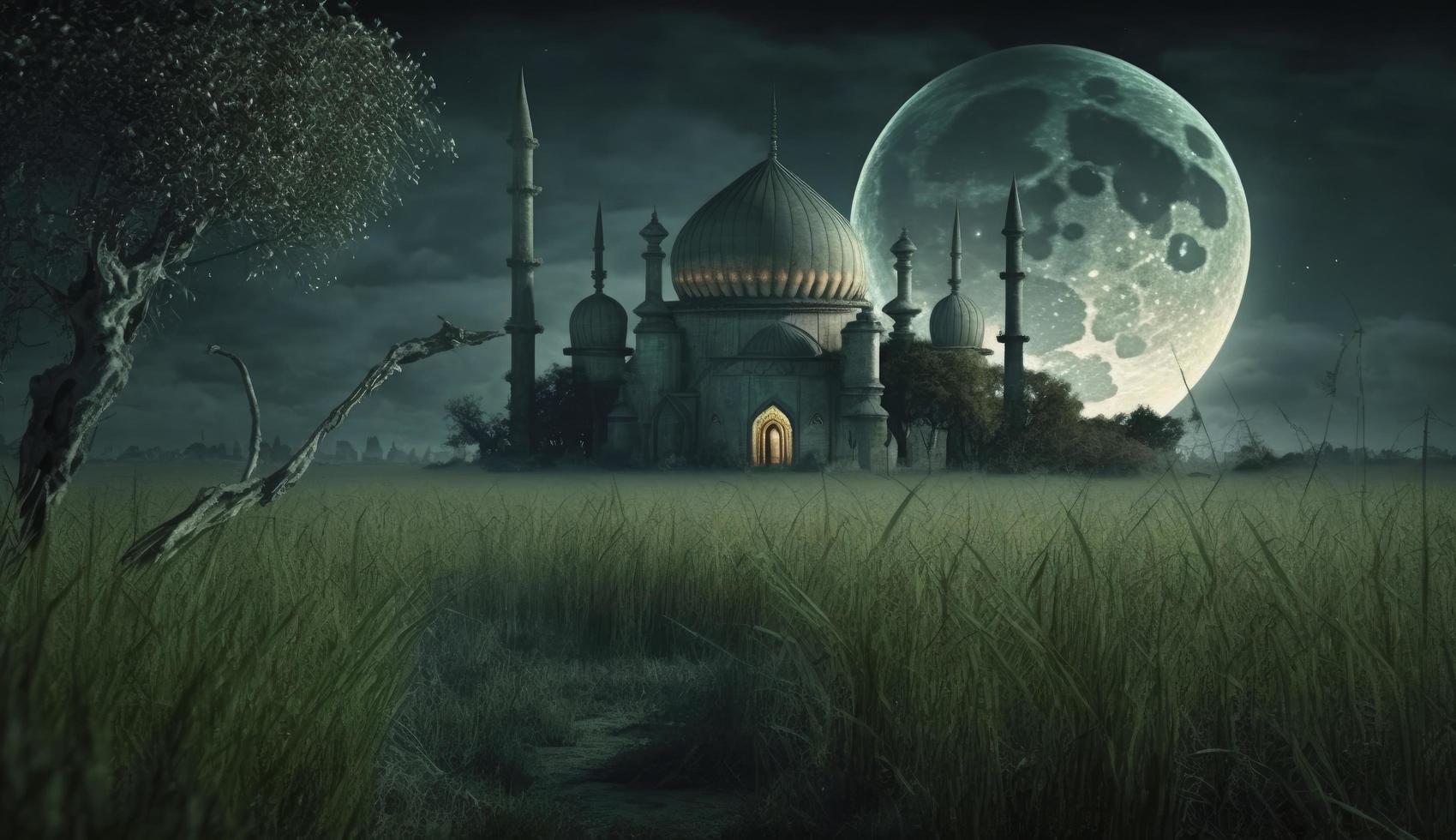 3d illustration of amazing architecture design of muslim mosque ramadan concept, illustration of amazing architecture design of muslim mosque ramadan concept, Generate Ai photo