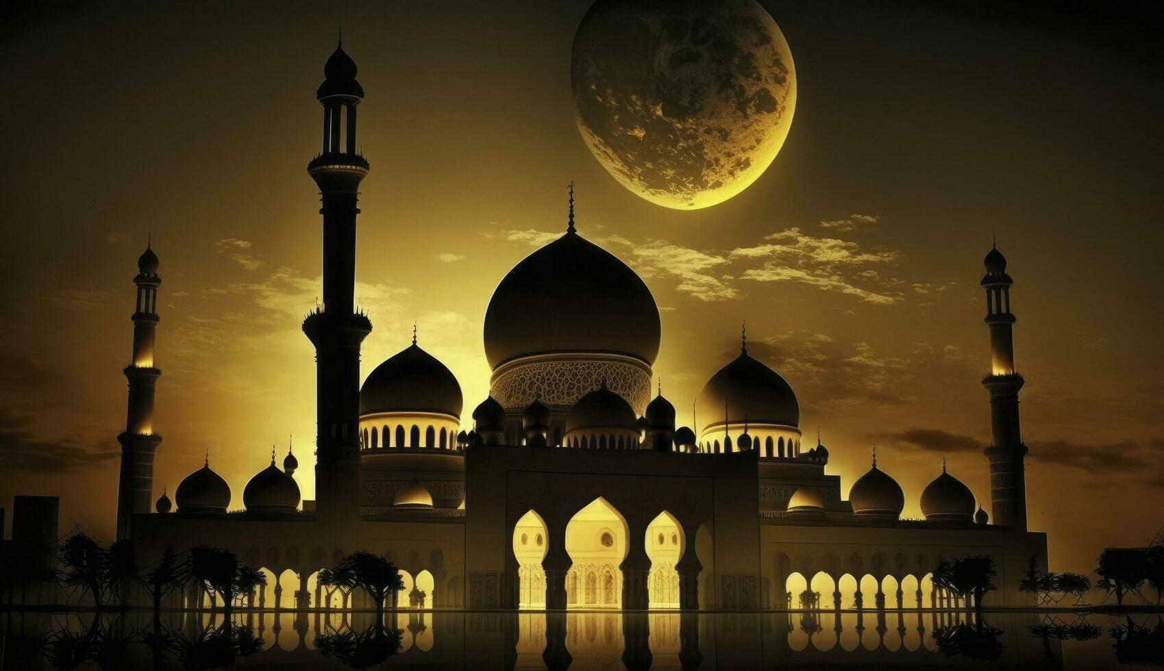 3d illustration of amazing architecture design of muslim mosque ramadan concept, illustration of amazing architecture design of muslim mosque ramadan concept, Generate Ai photo
