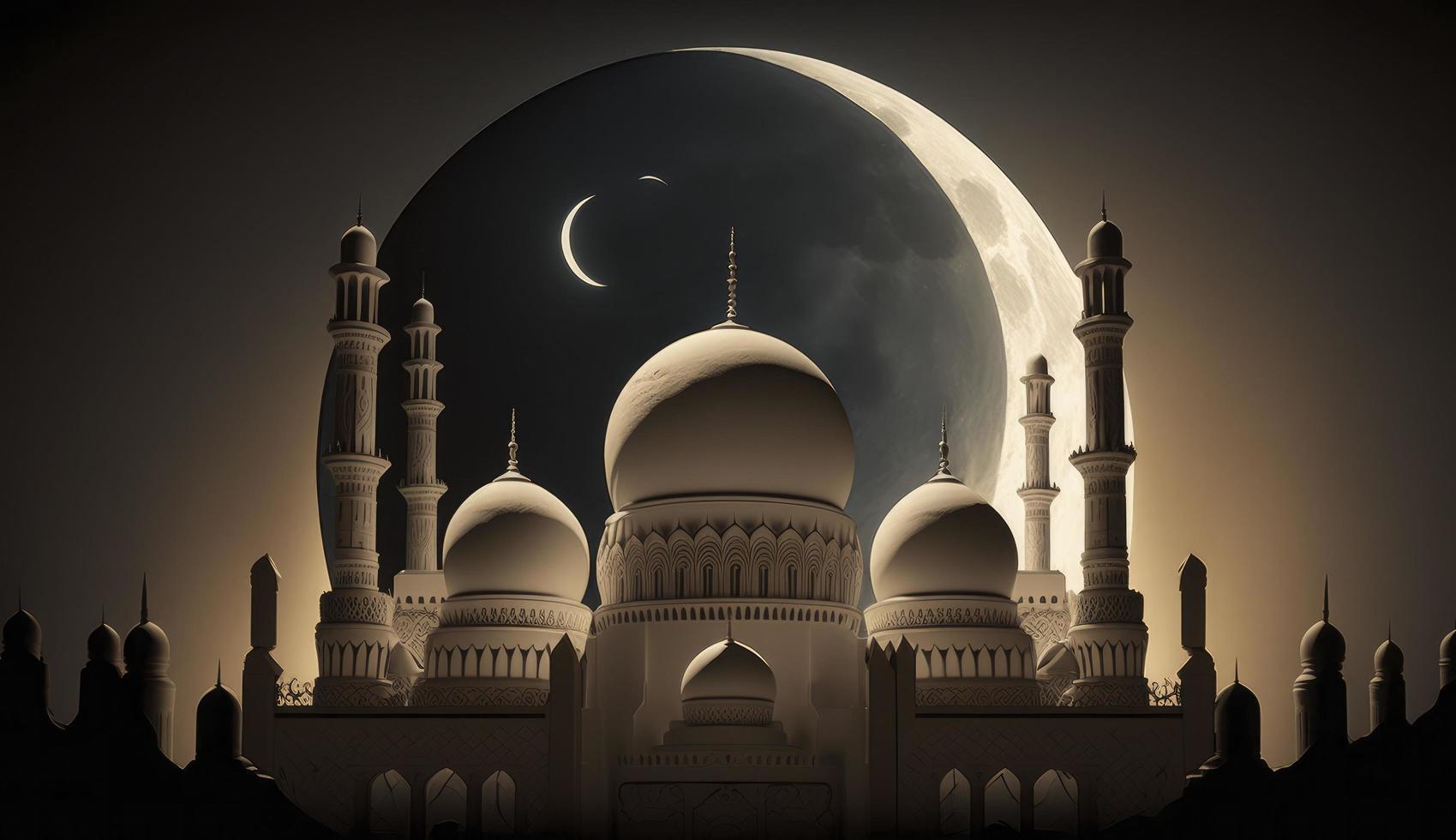 amazing architecture design of muslim mosque ramadan concept, illustration of amazing architecture design of muslim mosque ramadan concept, Generate Ai photo