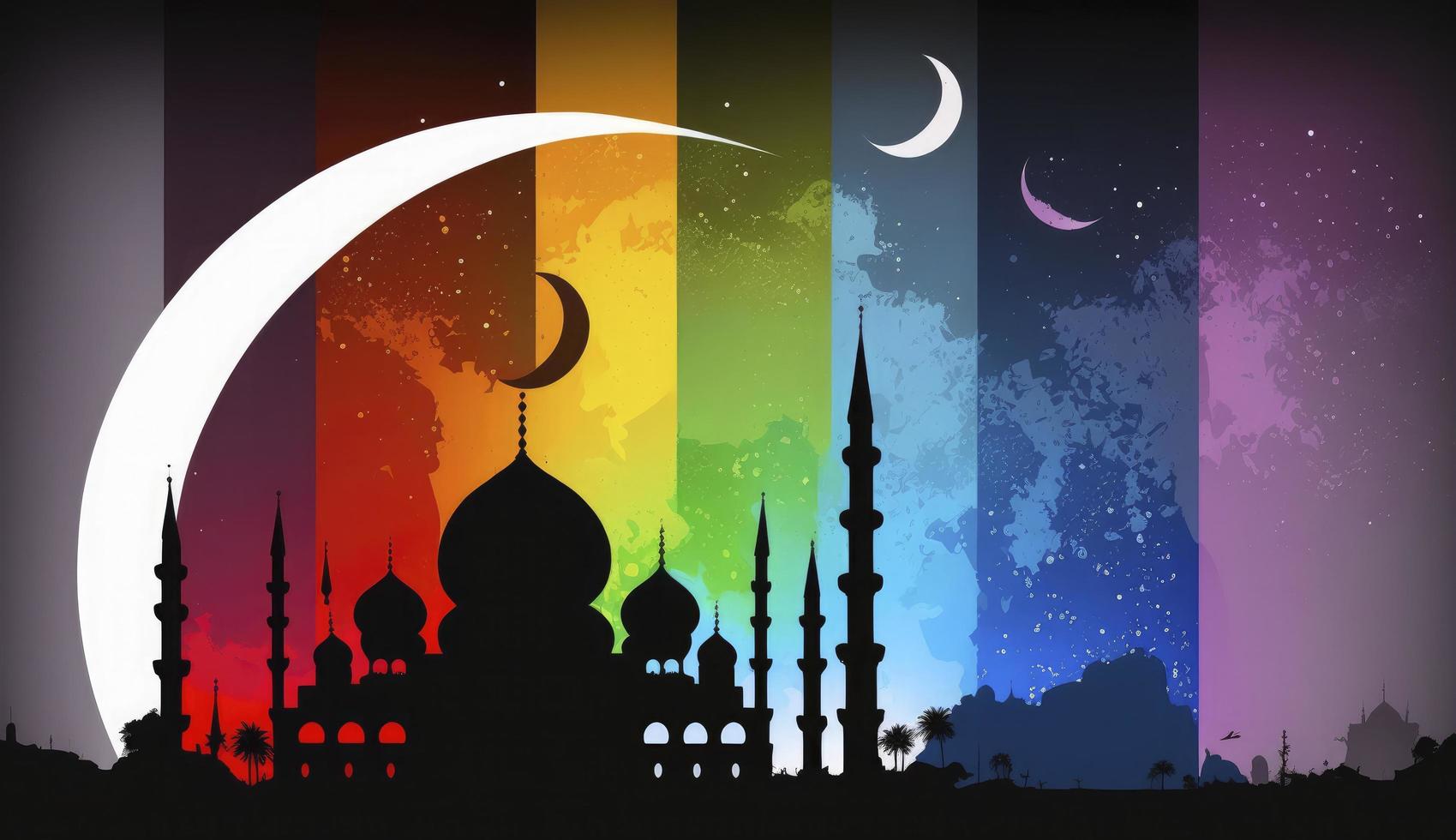 3d illustration of amazing architecture design of muslim mosque ramadan concept, illustration of amazing architecture design of muslim mosque ramadan concept, Generate Ai photo