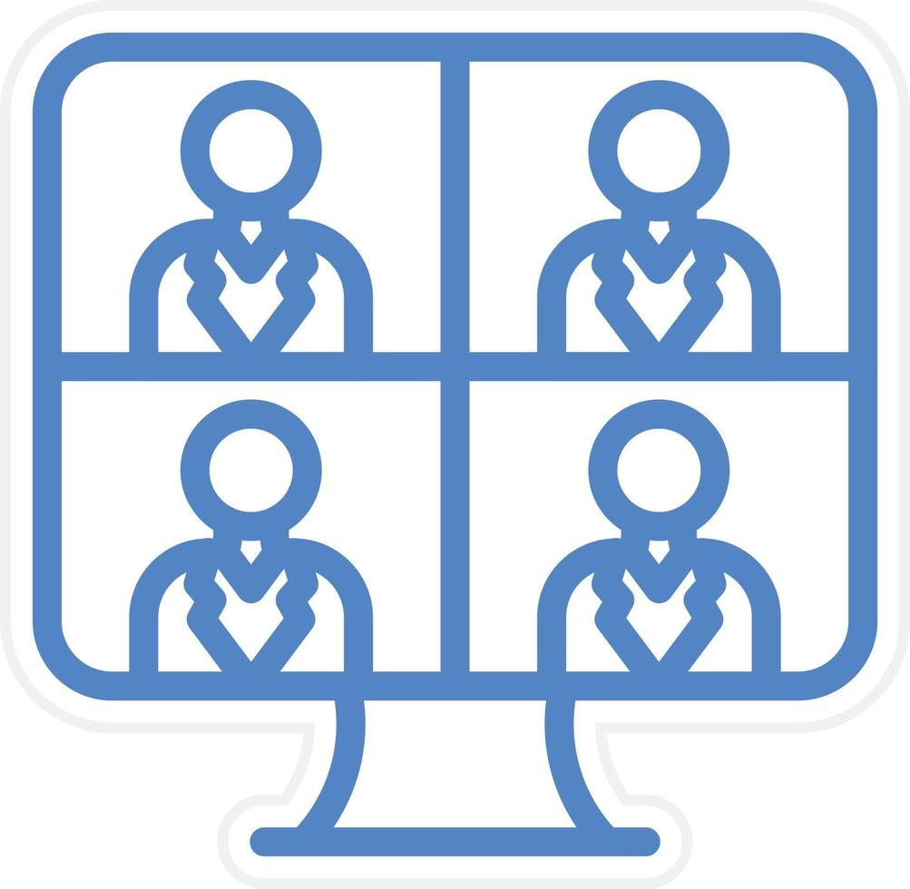Online Meeting Vector Icon Style