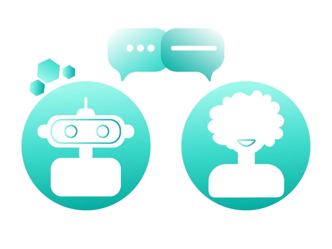 chatbot personaje. en línea ayudante chateando con mujer, virtual robot respuestas preguntas por cliente, diálogo ayuda Servicio vector