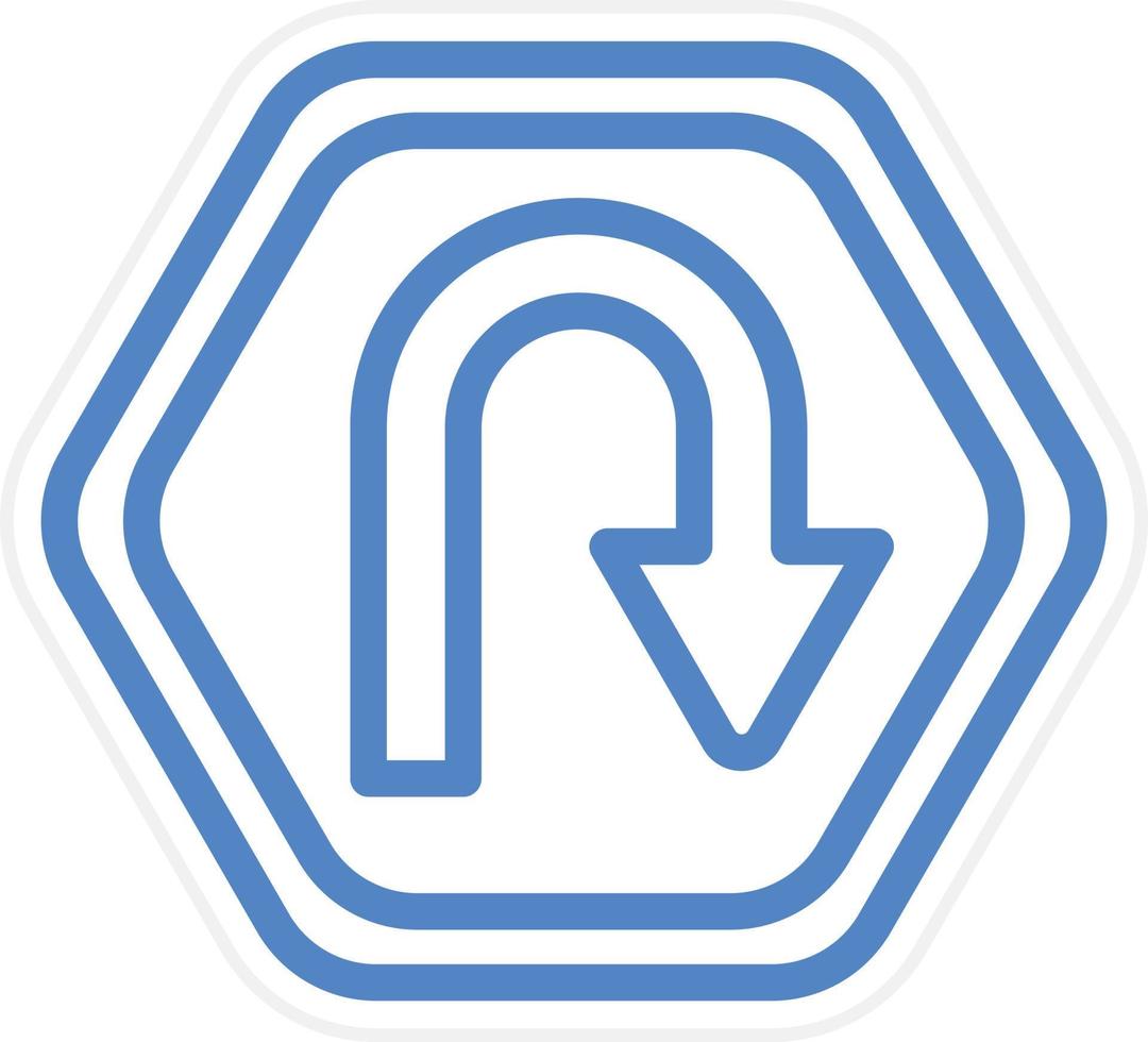 U Turn Vector Icon Style